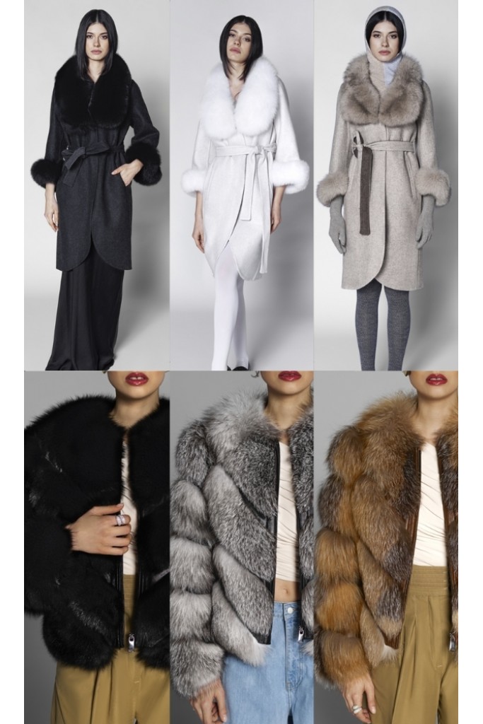 PACHET 5 - Haina de vulpe model V + Palton din lana de alpaca (culori la alegere)