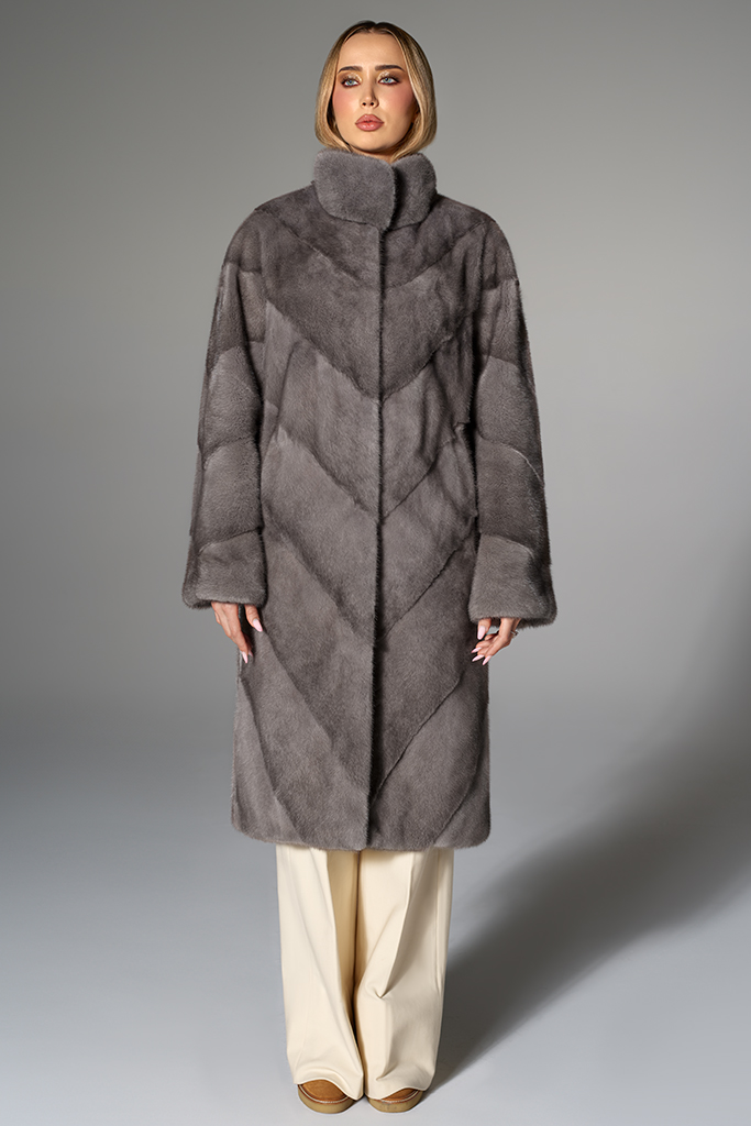 Haina de blana naturala de vizon (nurca), Blue Iris, Carolina Design