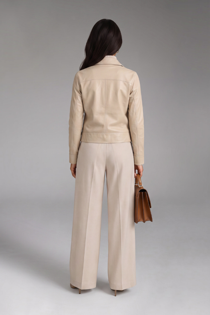 Jachetă din piele naturală reversibilă cu două fețe, Selene, Taupe Bej , DELUX Carolina Design Jachetă din piele naturală reversibilă cu două fețe, Selene, Taupe Bej , DELUX Carolina Design