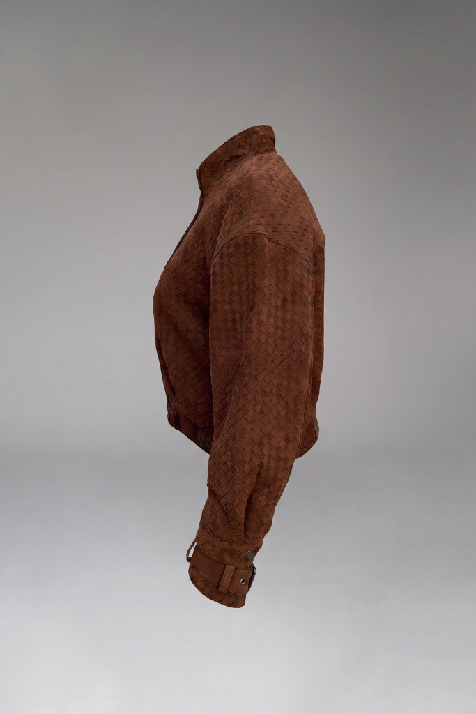 Haină din piele naturală velur împletită, Elara, Brown, DONNA BT Carolina Design Haină din piele naturală velur împletită, Elara, Brown, DONNA BT Carolina Design