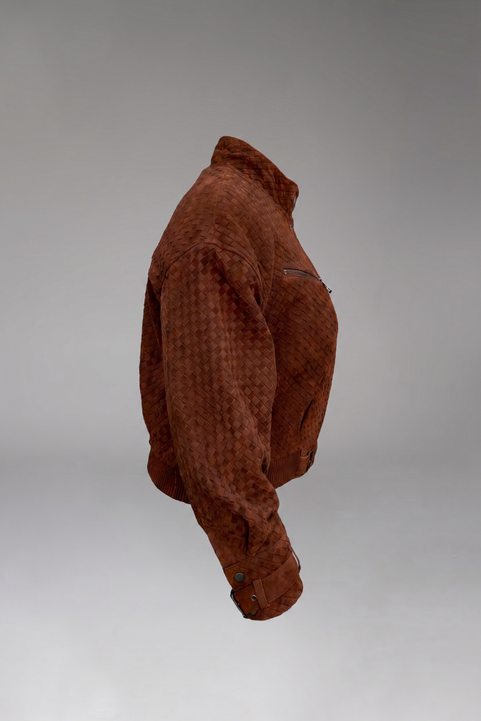 Haină din piele naturală velur împletită, Elara, Brown, DONNA BT Carolina Design Haină din piele naturală velur împletită, Elara, Brown, DONNA BT Carolina Design